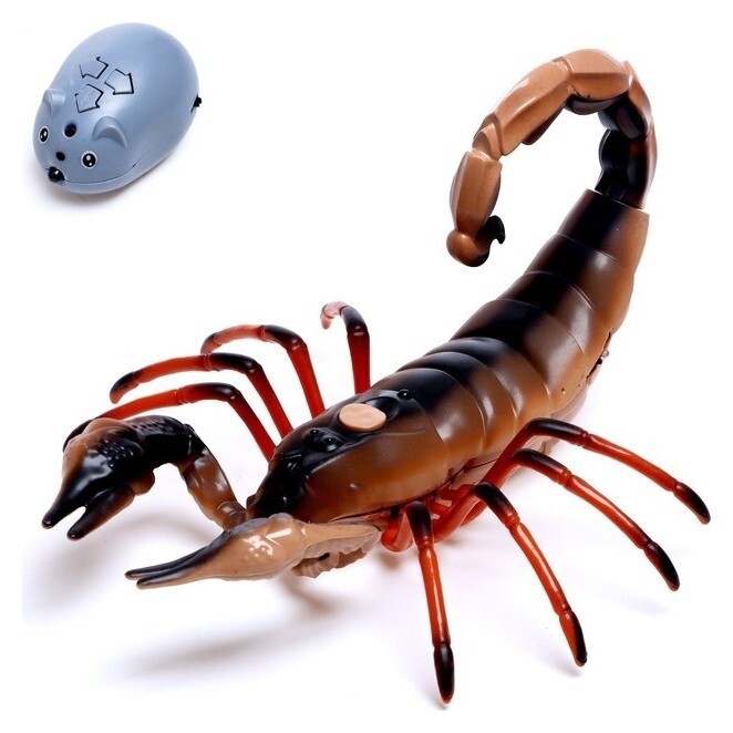 Скорпион радиоуправляемый, световые эффекты, работает от батареек  