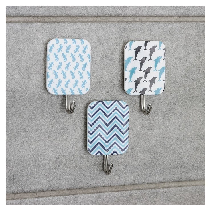 

Набор крючков на липучке «Морской», 3 шт