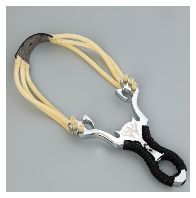 Рогатка металлическая в оплетке с тройным жгутом  