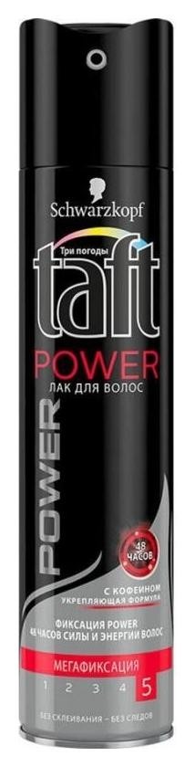 Лак для волос мегафиксация c кофеином Power  Taft