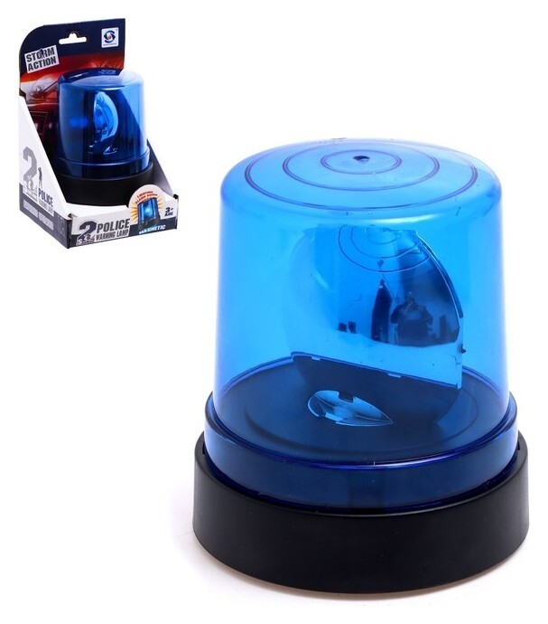 Сирена «Полицейская», синяя, свет, звук сирены, магнитное основание 