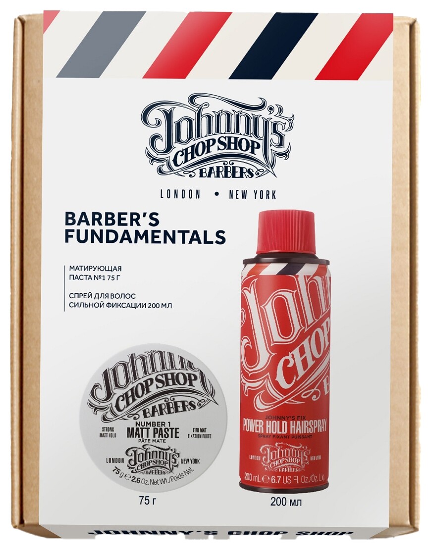 Набор для волос Матирующая паста No1 Matt Paste + спрей сильной фиксации Johnny's Fix Power Hold Hairspray Johnnys Chop Shop