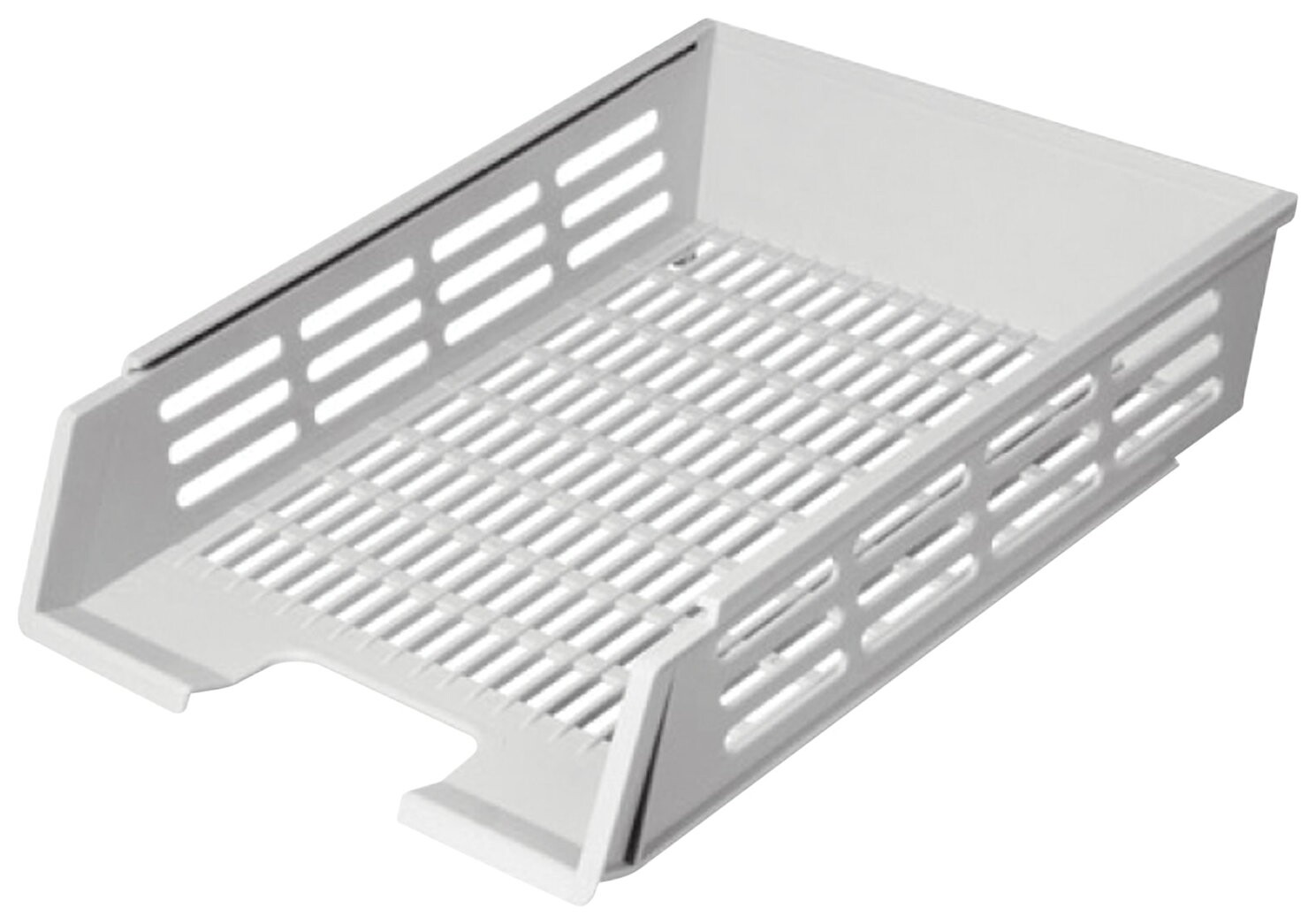 Лоток горизонтальный для бумаг стамм с пазами, А4 (360х270х75 мм), сетчатый, серый, лт75  Стамм