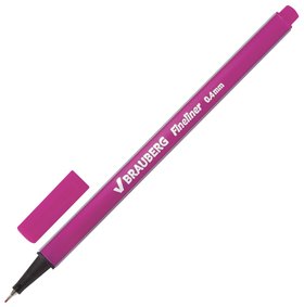 Ручка капиллярная (Линер) Brauberg "Aero", розовая, трехгранная, металлический наконечник, линия письма 0,4 мм, 142256 Brauberg