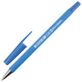 Ручка шариковая Brauberg "Capital Blue", синяя, корпус Soft-touch голубой, узел 0,7 мм, линия письма 0,35 мм, 142493 Brauberg