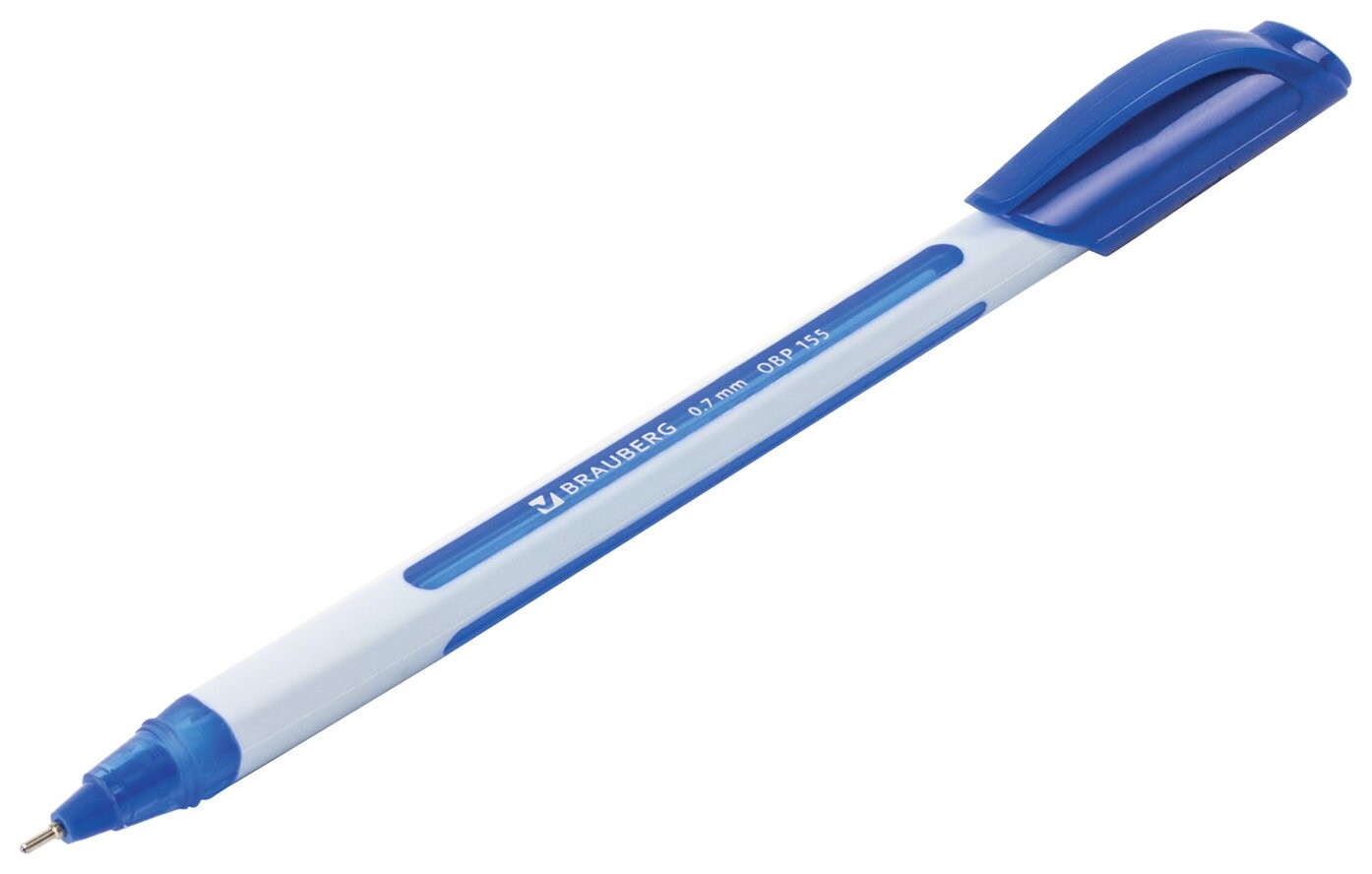 Ручка шариковая масляная Brauberg "Extra Glide Soft White", синяя, узел 0,7 мм, линия письма 0,35 мм, 142927  Brauberg