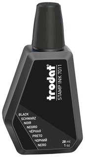 Краска штемпельная Trodat, черная, 28 мл, на водной основе, 7011ч Trodat