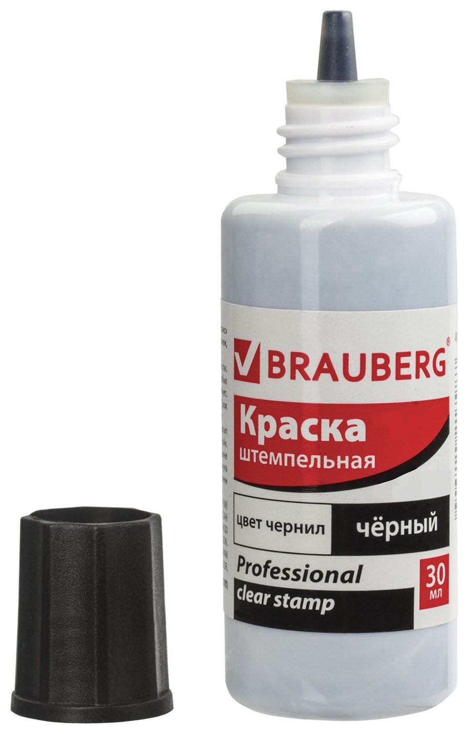 

Краска штемпельная Brauberg Professional, Clear Stamp, черная, 30 мл, на водной основе, 227983