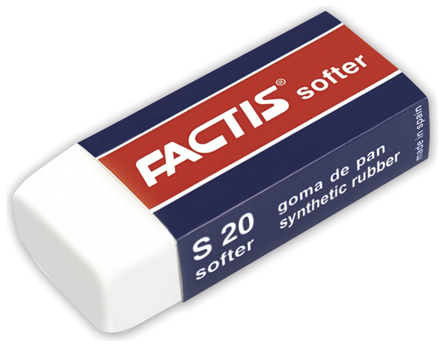 

Ластик Factis Softer S 20 (Испания), , белый, прямоугольный, картонный держатель, Cmfs20