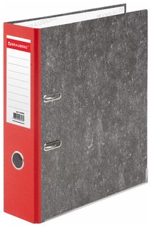 Папка-регистратор Brauberg, фактура стандарт, с мраморным покрытием, 75 мм, красный корешок, 220988 Brauberg