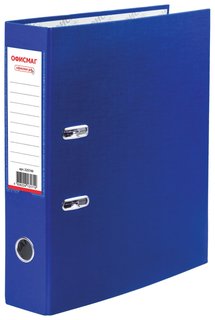 Папка-регистратор офисмаг с арочным механизмом, покрытие из пвх, 75 мм, синяя, 225749 Офисмаг
