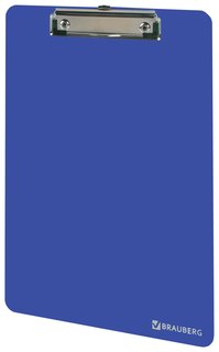 Доска-планшет Brauberg "Solid" сверхпрочная с прижимом А4 (315х225 мм), пластик, 2 мм, синяя, 226823 Brauberg