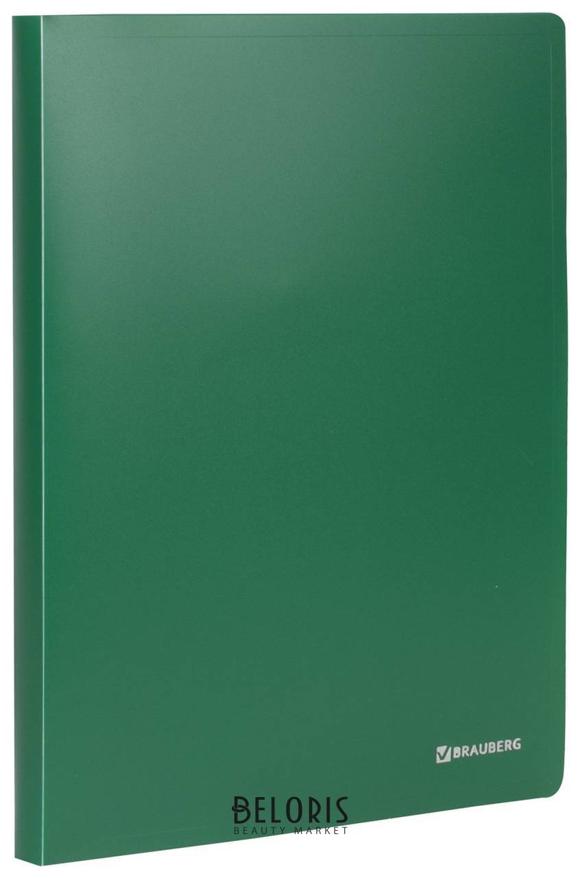 Папка на 2 кольцах Brauberg Office, 25 мм, зеленая, до 170 листов, 0,5 мм, 227497 Brauberg