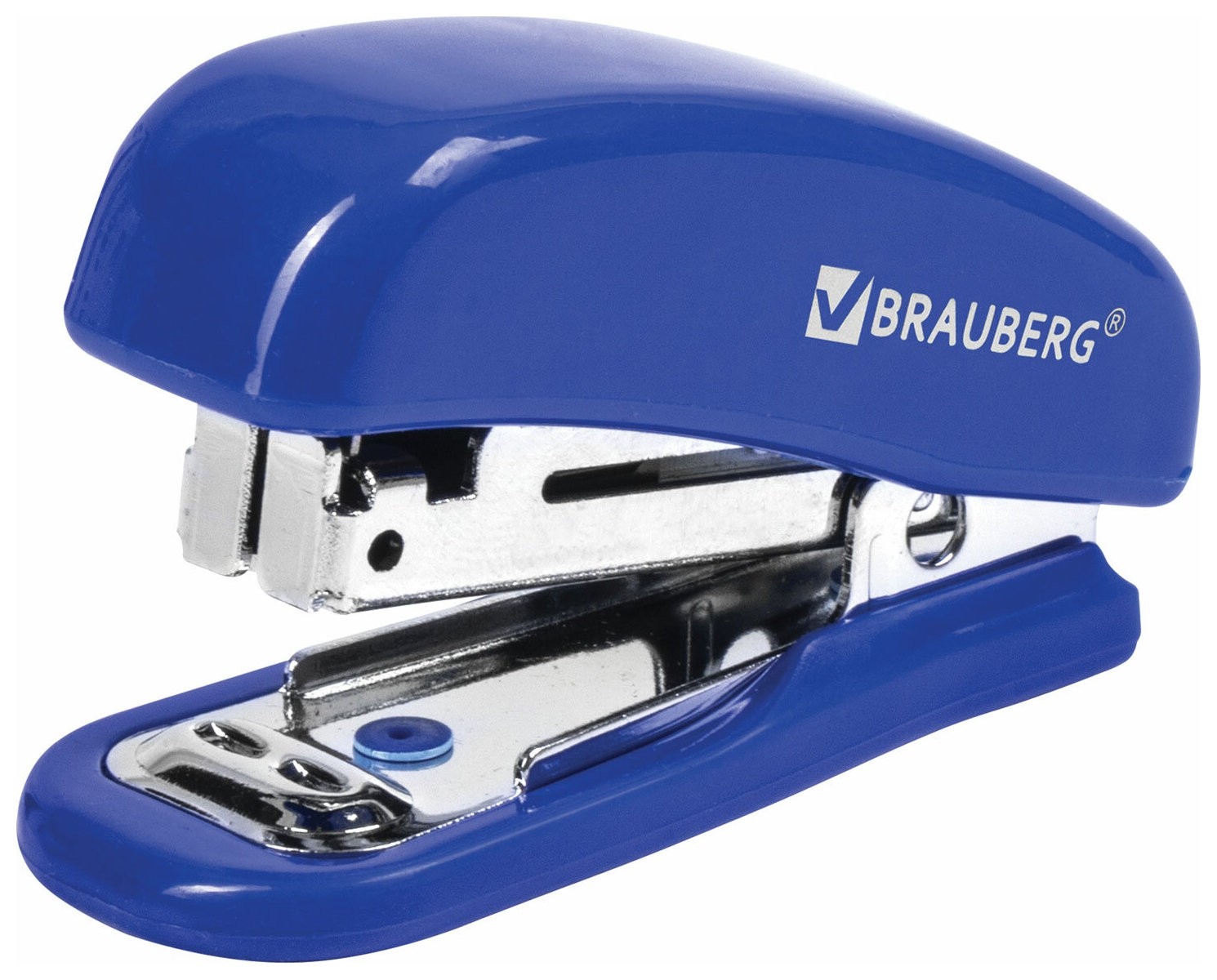 

Степлер №10 мини Brauberg "Classic", до 12 листов, с антистеплером, синий, 228497