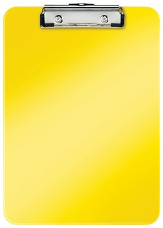 Доска-планшет Leitz "Wow", с верхним прижимом, A4, 320х228 мм, пластик, 1,7 мм, желтая, 39710016 Leitz