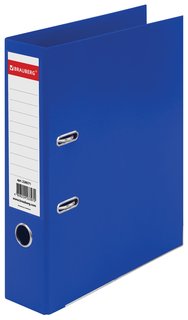 Папка-регистратор Brauberg "Extra", 75 мм, синяя, двустороннее покрытие пластик, металлический уголок, 228571 Brauberg