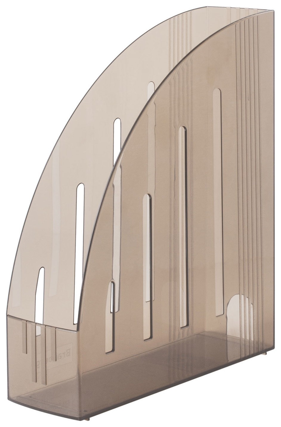 

Лоток вертикальный для бумаг Brauberg "Energy" (261х85х300 мм), эргономичная форма, тонированный коричневый, 231550