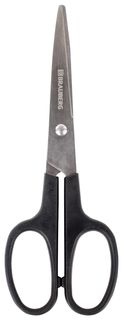 Ножницы Brauberg "Standard" 160 мм, черные, классической формы, 2-х сторонняя заточка, 237095 Brauberg