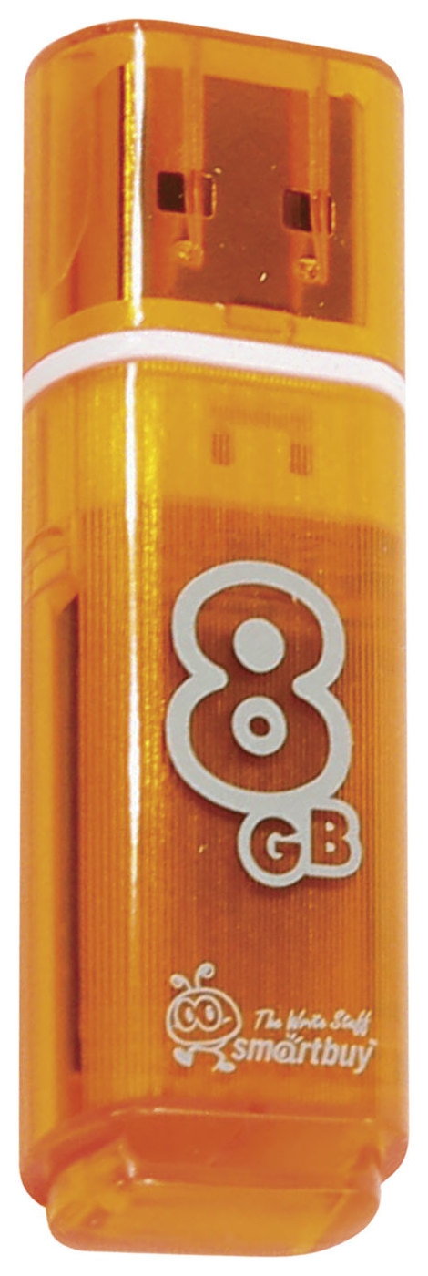 Флеш-диск 8 GB, Smartbuy Glossy, USB 2.0, оранжевый, Sb8gbgs-or
