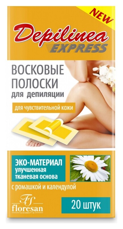 Восковые полоски для депиляции чувствительной кожи Флоресан Deep Depil