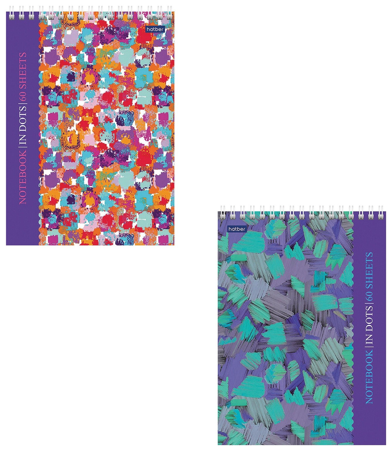 

Блокнот А5 (146х205 мм) 60 л., гребень, лакированный, подложка, в точку, Hatber Premium, мозаика, B331859, 60б5a9гр