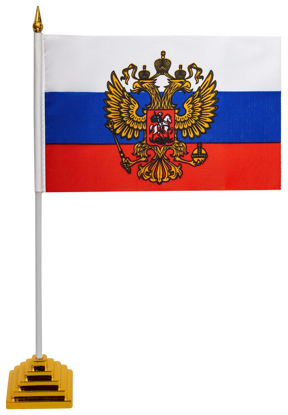 Флаг россии настольный 14х21 см, с гербом РФ, Brauberg, 550183, Ru20