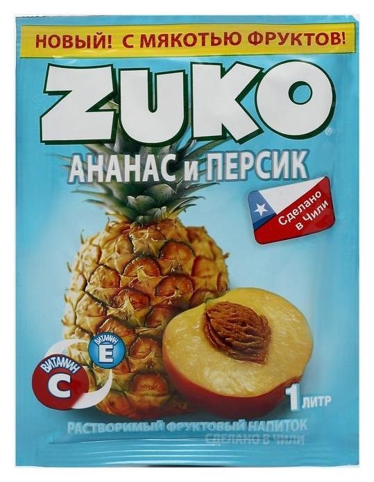 Растворимый напиток Zuko ананас-персик, 25 г  Zuko