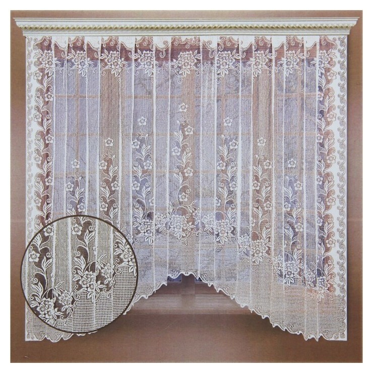 Штора 300х205 см, белый, 100% п/э, шторная лента  Лента