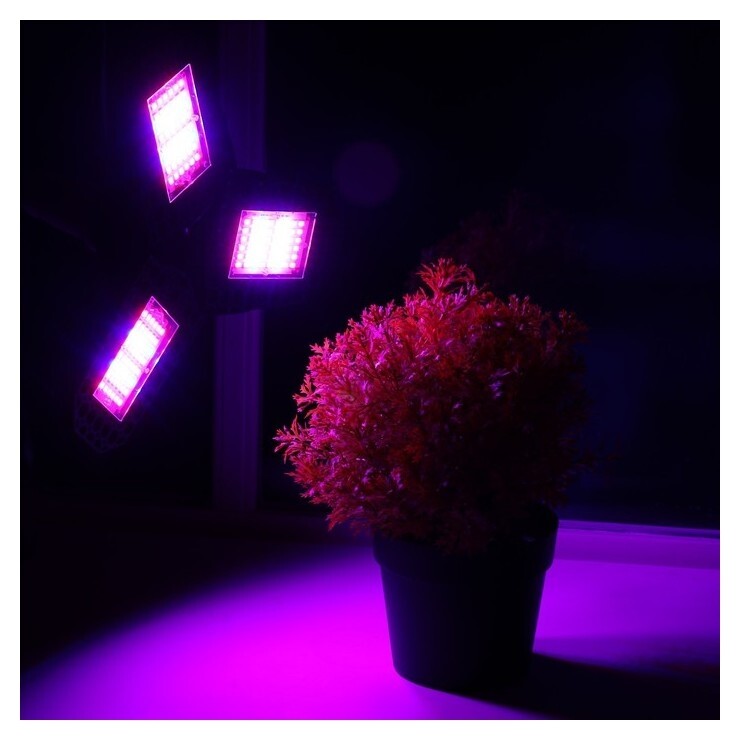 Фитолампа светодиодная, е27, 30 Вт, 144 Led, 265 В, складная, биколорная  