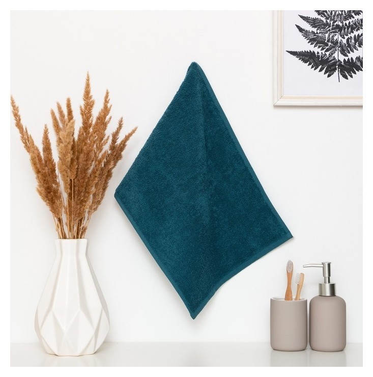 

Полотенце махровое "Этель" 30*60 см, цв. темно-бирюзовый 100% хлопок, 340 г/м2