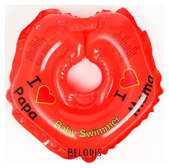 Круг на шею, полноцветный, цвет красный Baby swimmer
