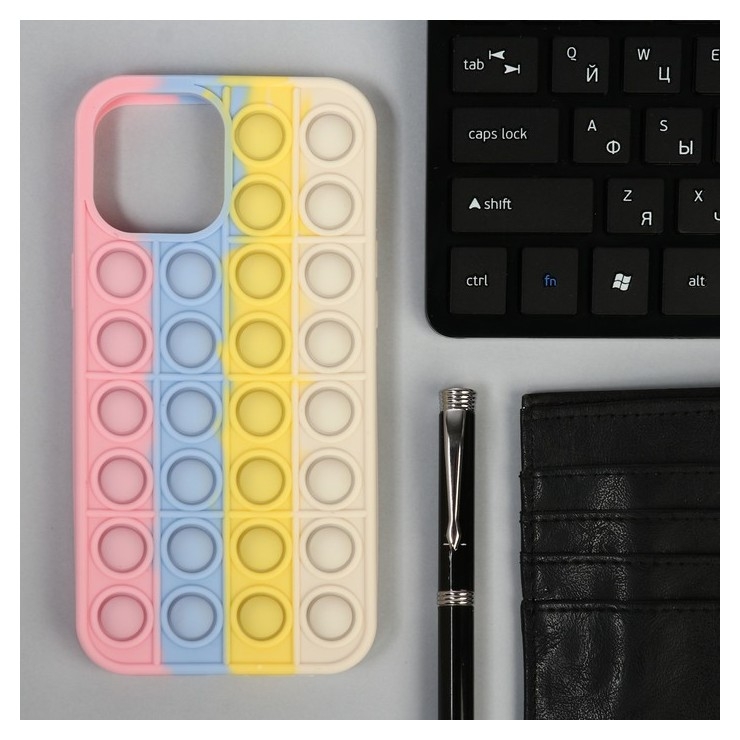 Чехол POP IT, для Iphone 12 Pro Max, силиконовый, разноцветный