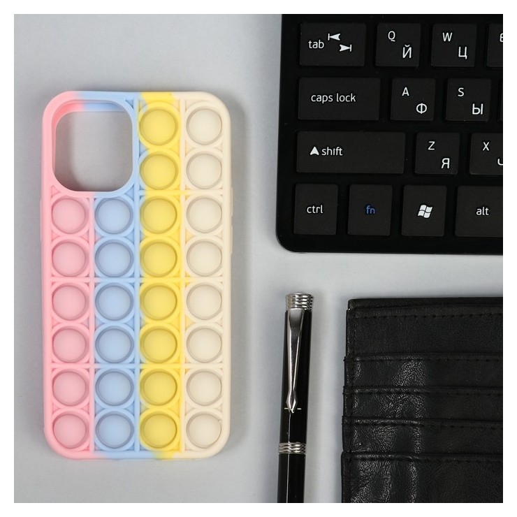 Чехол POP IT, для Iphone 12 Mini, силиконовый, разноцветный