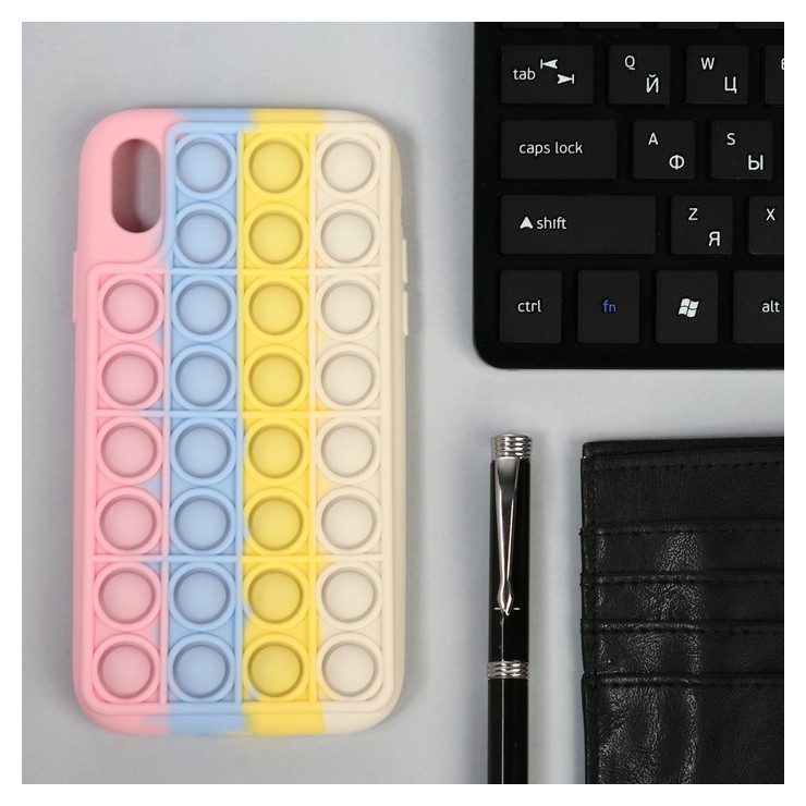 Чехол POP IT, для Iphone XR, силиконовый, разноцветный