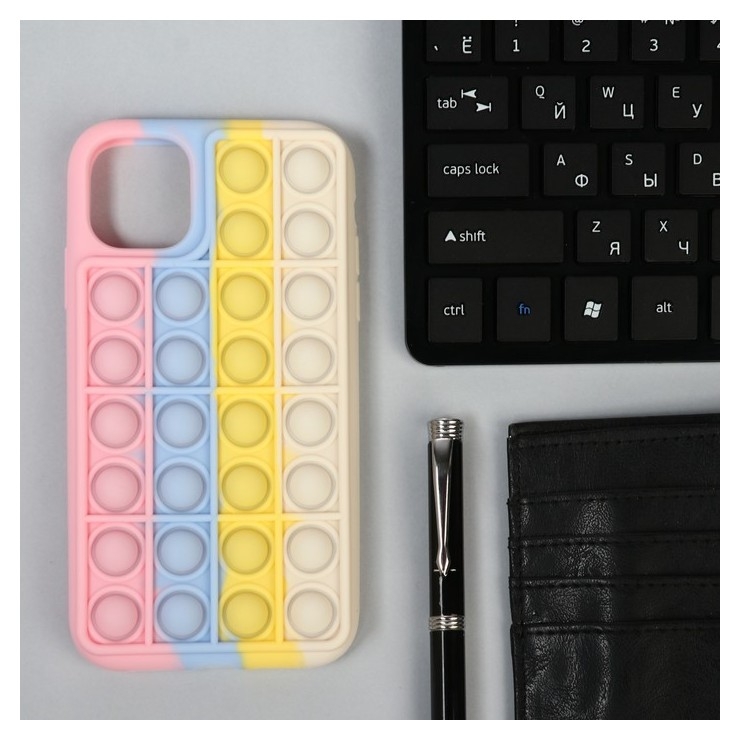 Чехол POP IT, для Iphone 11 Pro, силиконовый, разноцветный