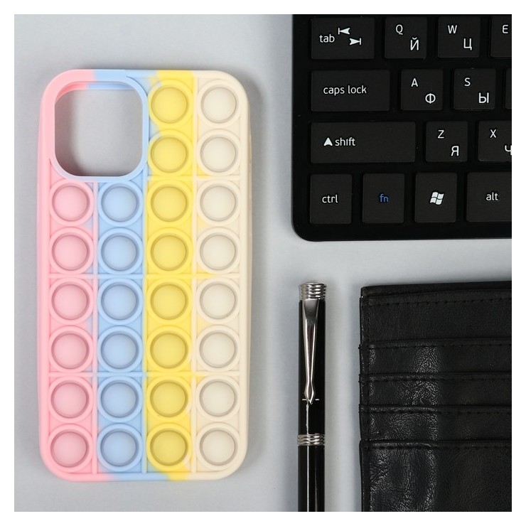 Чехол POP IT, для Iphone 12/12 Pro, силиконовый, разноцветный