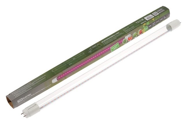 Фитолампа светодиодная TDM "Фито", T8, G13, 9 Вт, 600 мм, 230 В, мультиспектральная  TDM Еlectric