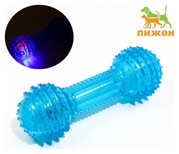 

Игрушка светящаяся для собак "Круглая кость", Tpr, 15 см, голубая