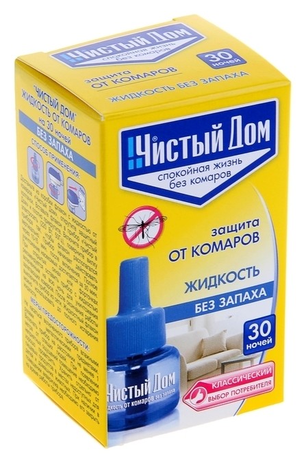 

Дополнительный флакон-жидкость от комаров "Чистый дом", без запаха, 30 ночей