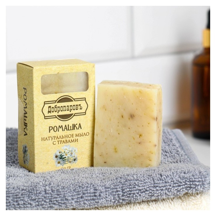 

Мыло банное натуральное с травами в коробке "Ромашка" добропаровъ