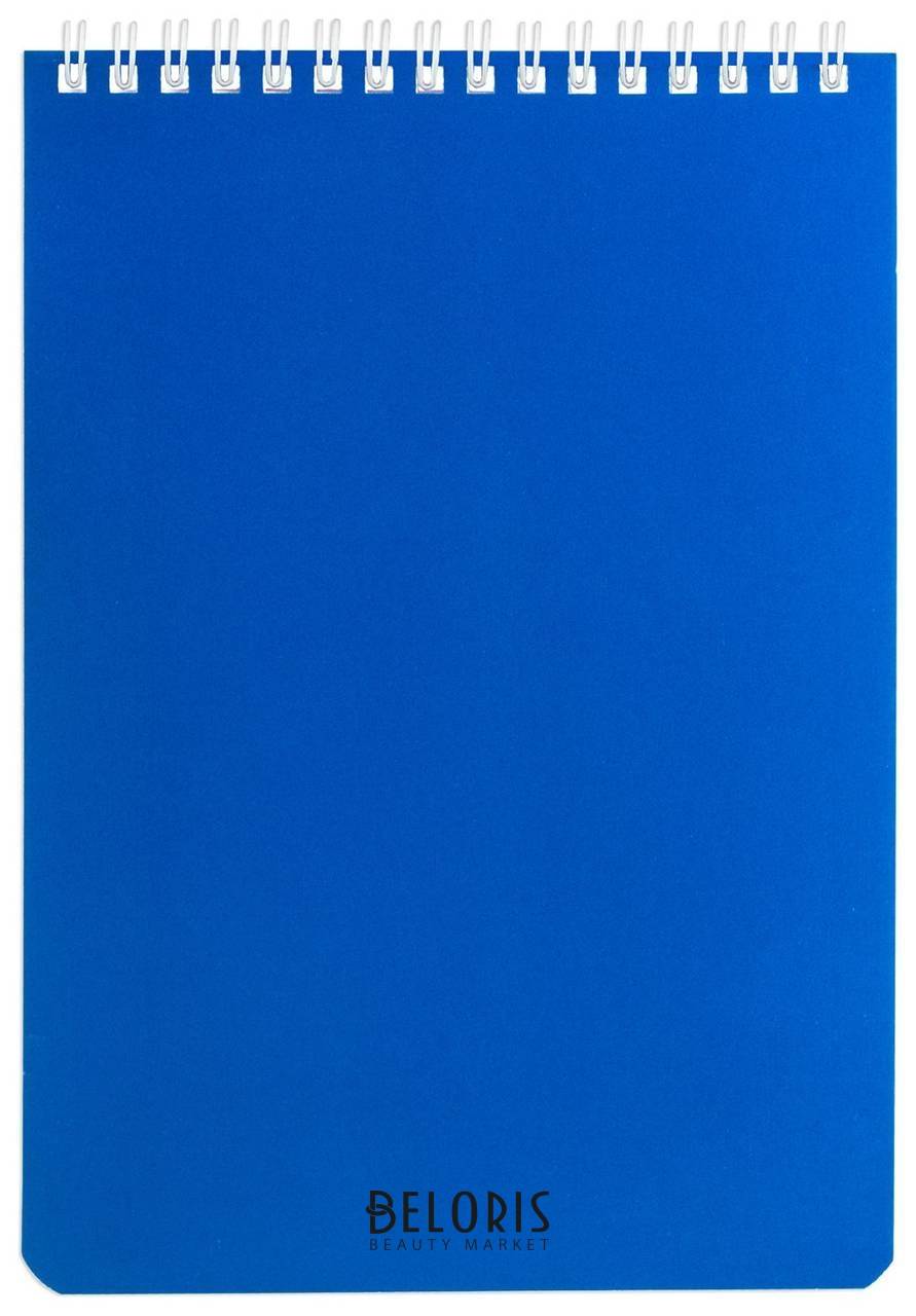 Блокнот А5 (146х205 мм) 60 л., гребень, перфорация на отрыв, лакированный, Brauberg, синий, 111274 Brauberg