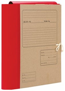 Папка для бумаг архивная А4 (225х310 мм), 120 мм, 4 завязки, крафт, корешок - бумвинил, 123204 