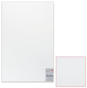 Картон белый грунтованный для живописи, 50х80 см, двусторонний, толщина 2 мм, акриловый грунт Подольские товары для художников