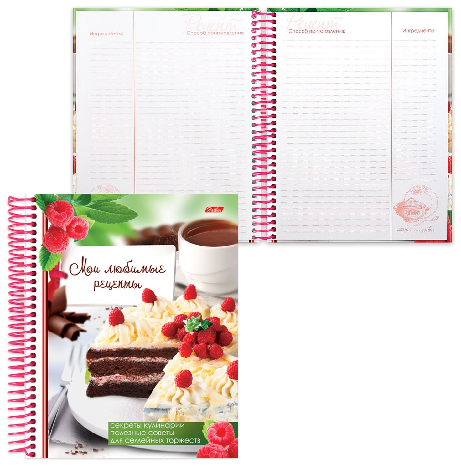 Книга для кулинарных рецептов, А5, 80 л., Hatber, 7бц, спираль, 5 разделителей, "Сладкие секреты", 80ккт5aпс_08760  Hatber