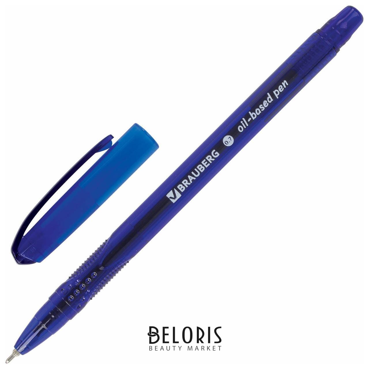 Ручка шариковая масляная Brauberg Flight, синяя, корпус синий, узел 0,7 мм, линия письма 0,35 мм, 143343, Obp369 Brauberg