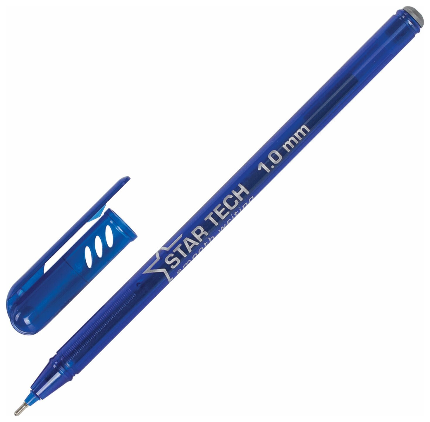 Ручка шариковая масляная Pensan Star Tech, синяя, игольчатый узел 1 мм, линия 0,8 мм, 2260/12  Pensan
