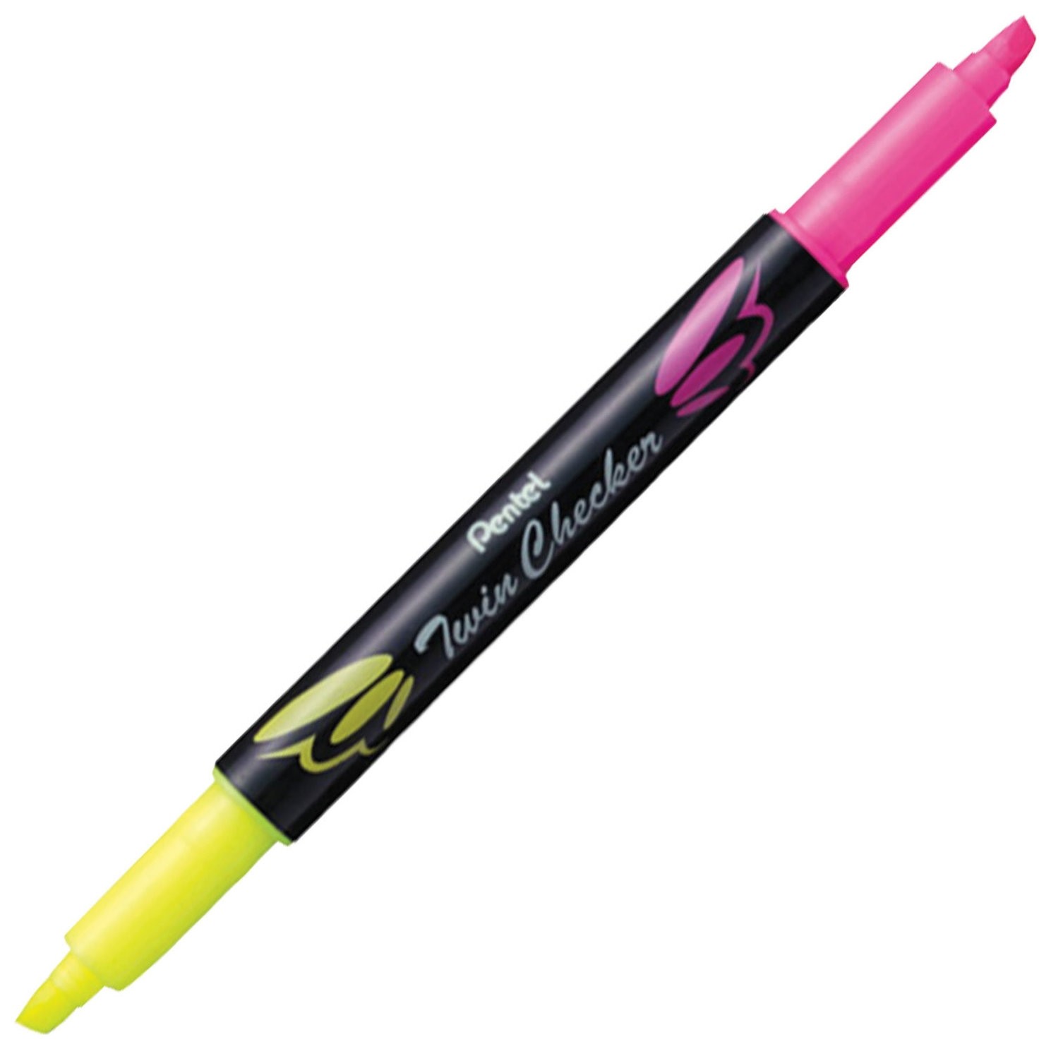 

Текстовыделитель двусторонний Pentel (Япония), желтый/розовый, "Twin Checker", линия 3,5 мм, Slw8-gp