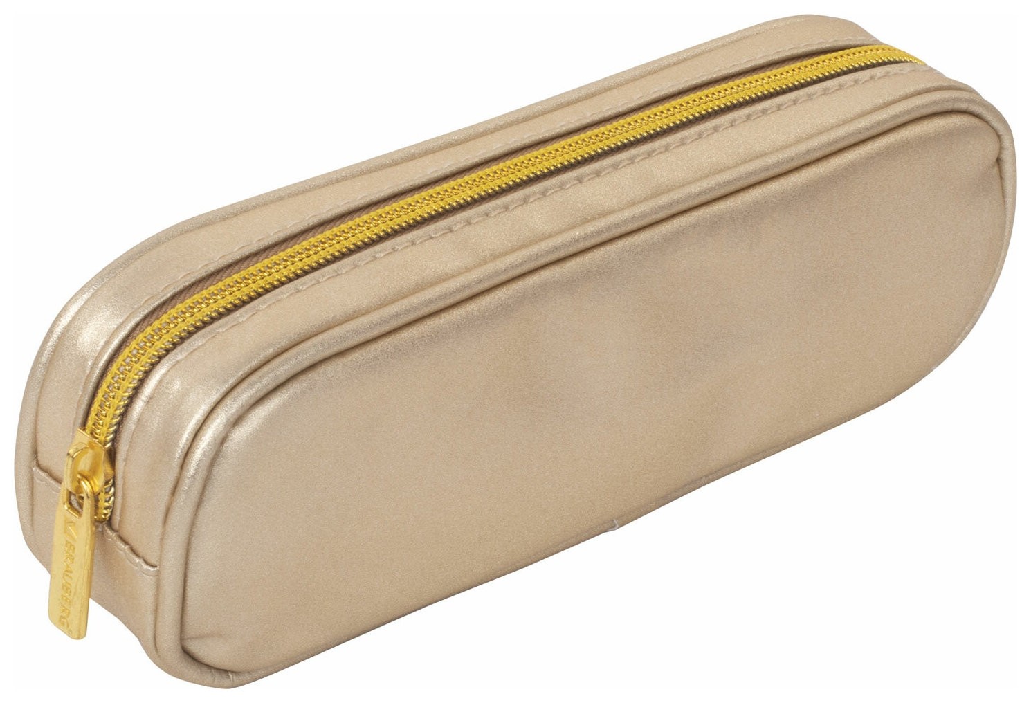 

Пенал-косметичка Brauberg "Sparkle" на молнии, мягкий, золотистый, 22х4х7 см, 270050