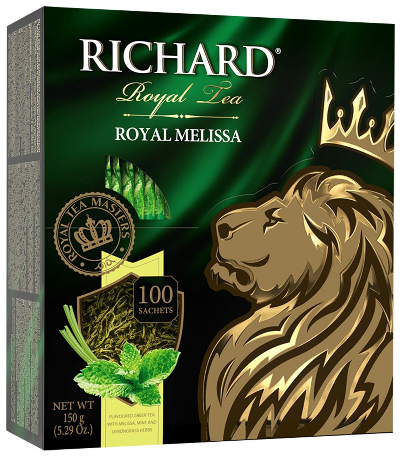Чай Richard "Royal Melissa", зеленый, 100 сашетов по 1,5 г, 101427  Richard