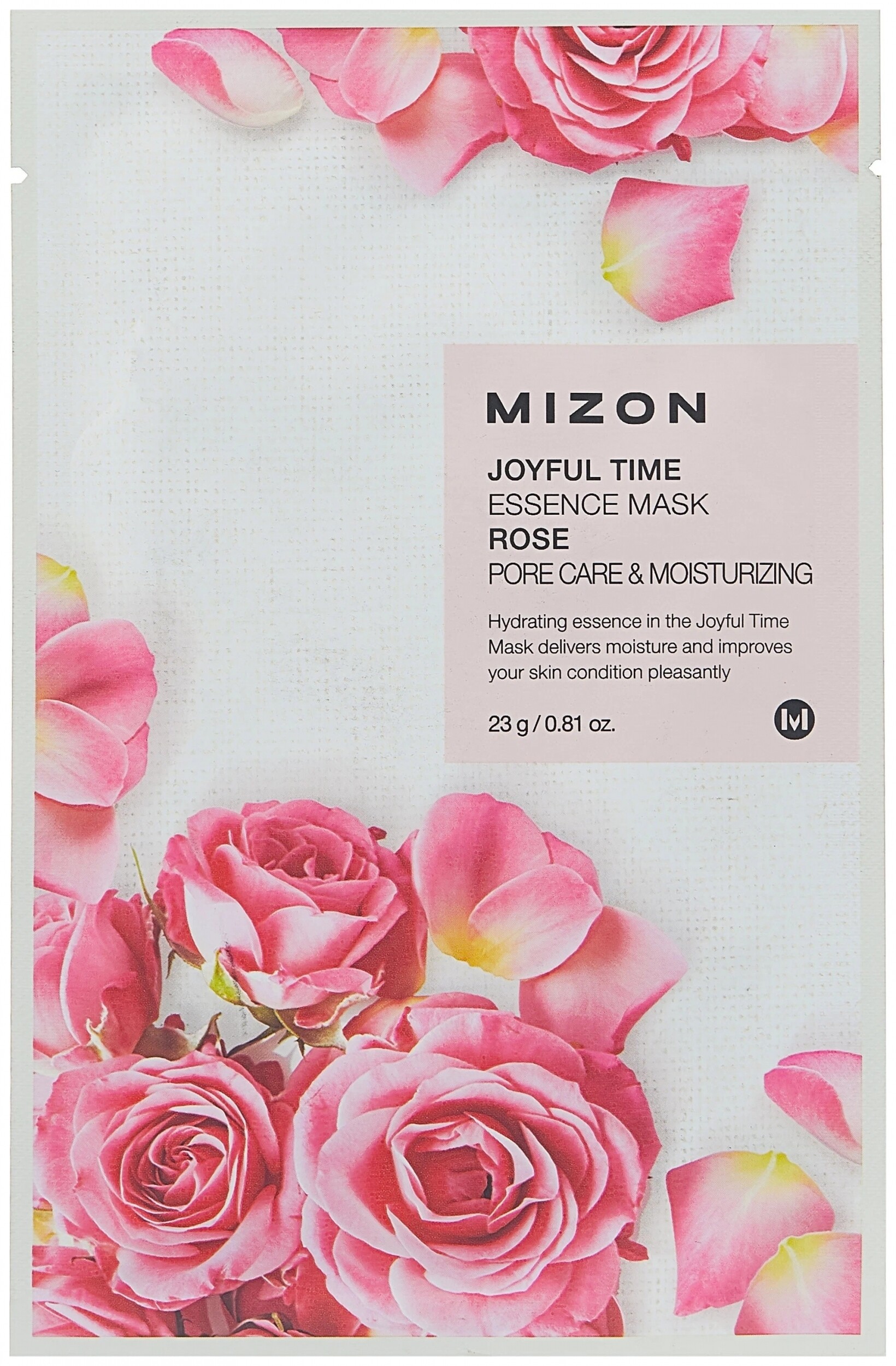 Тканевая маска для лица с экстрактом лепестков розы Mizon Joyful Time Essence Mask Rose  Mizon